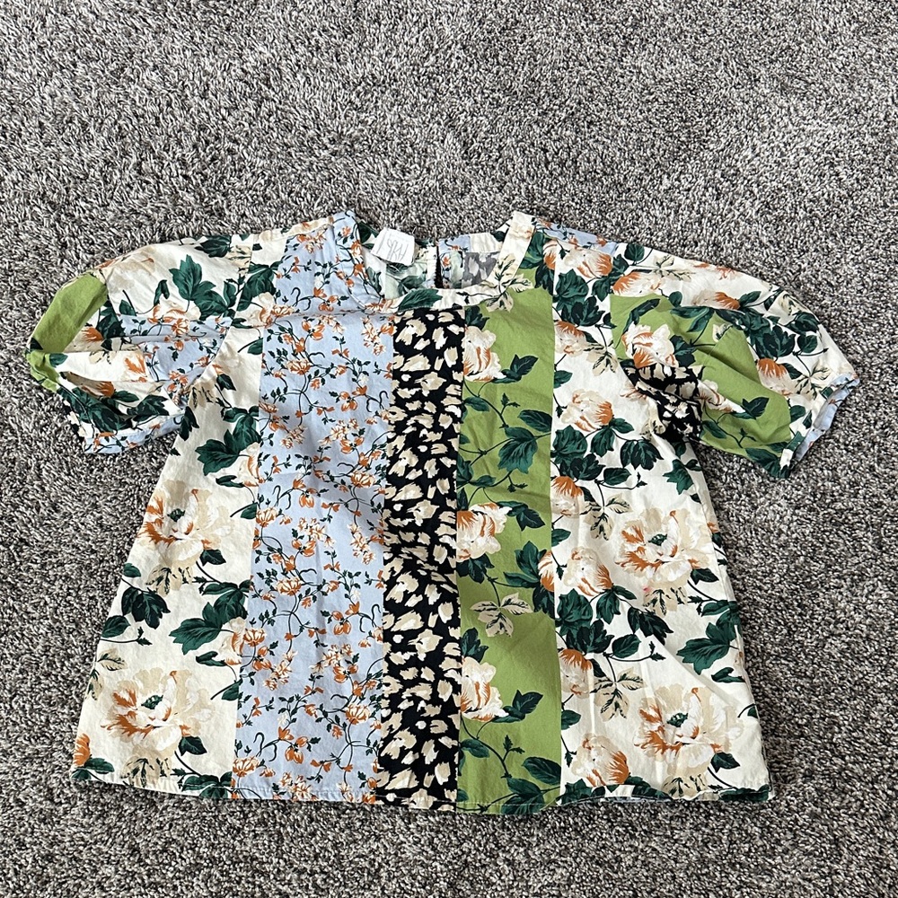 DRA Los Angeles Anthropologie babydoll floral summer top